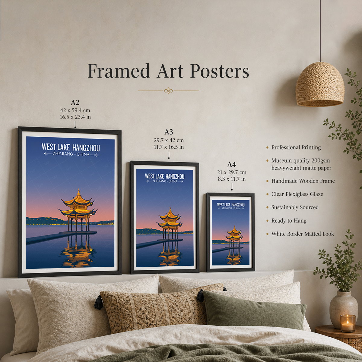 West Lake - China - Travel Wall Art Print Home Deco Poster