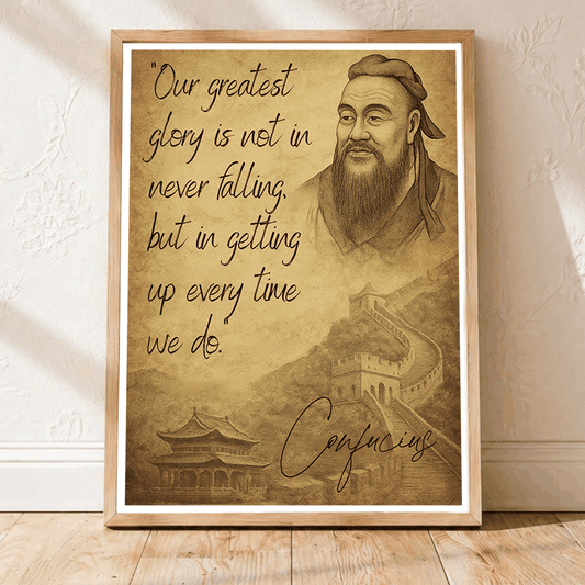 Confucius travel poster – artwork presentation view 1