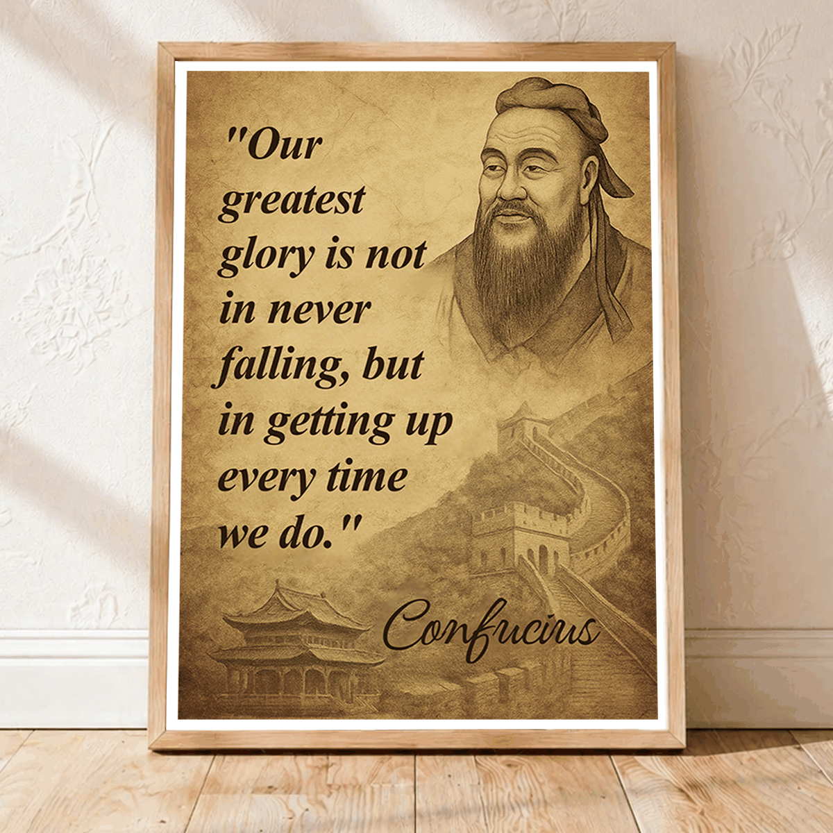 Confucius travel poster – artwork presentation view 8