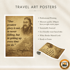 Confucius travel poster – artwork presentation view 10
