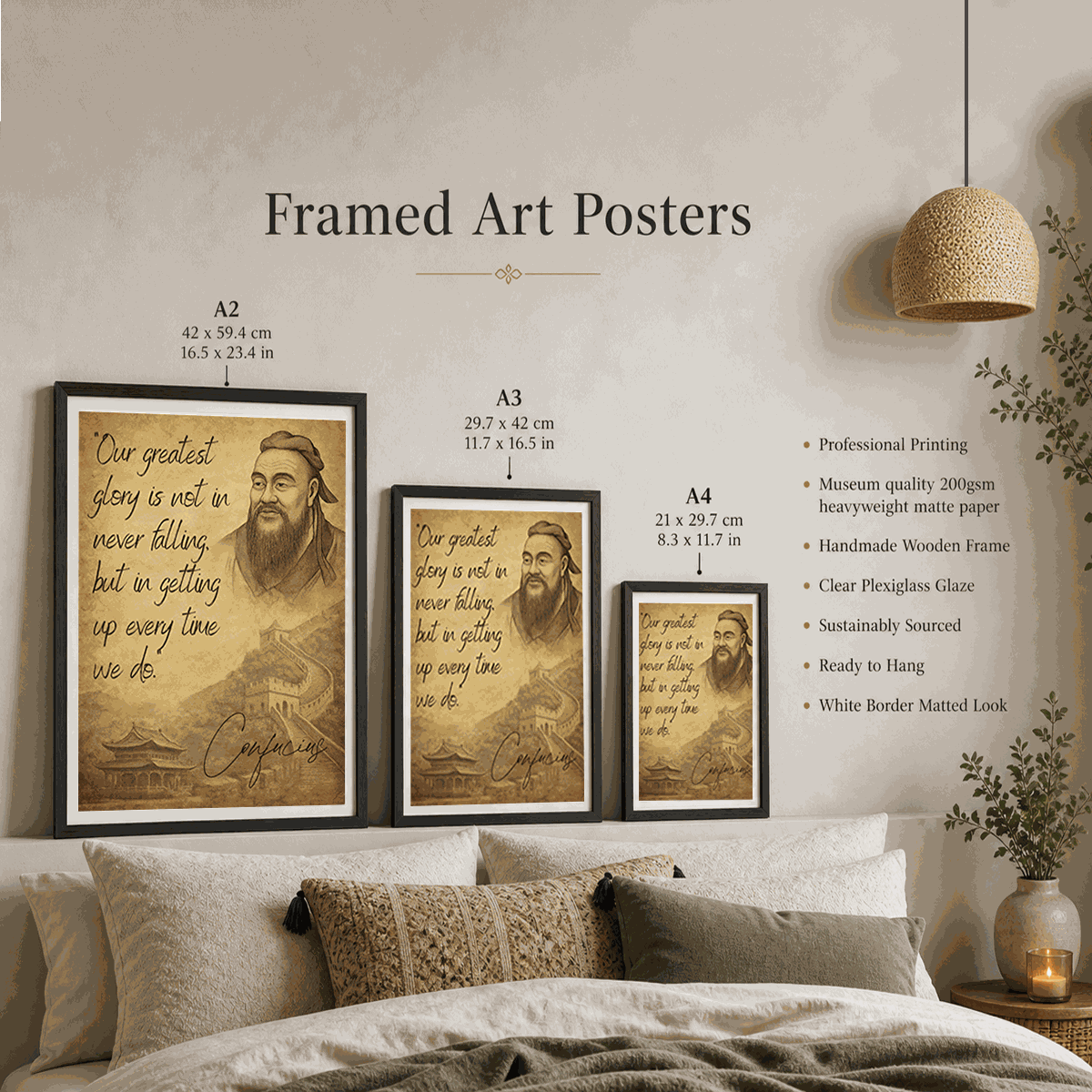 Confucius travel poster – artwork presentation view 5