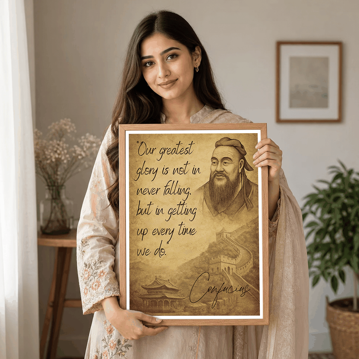 Confucius travel poster – artwork presentation view 7