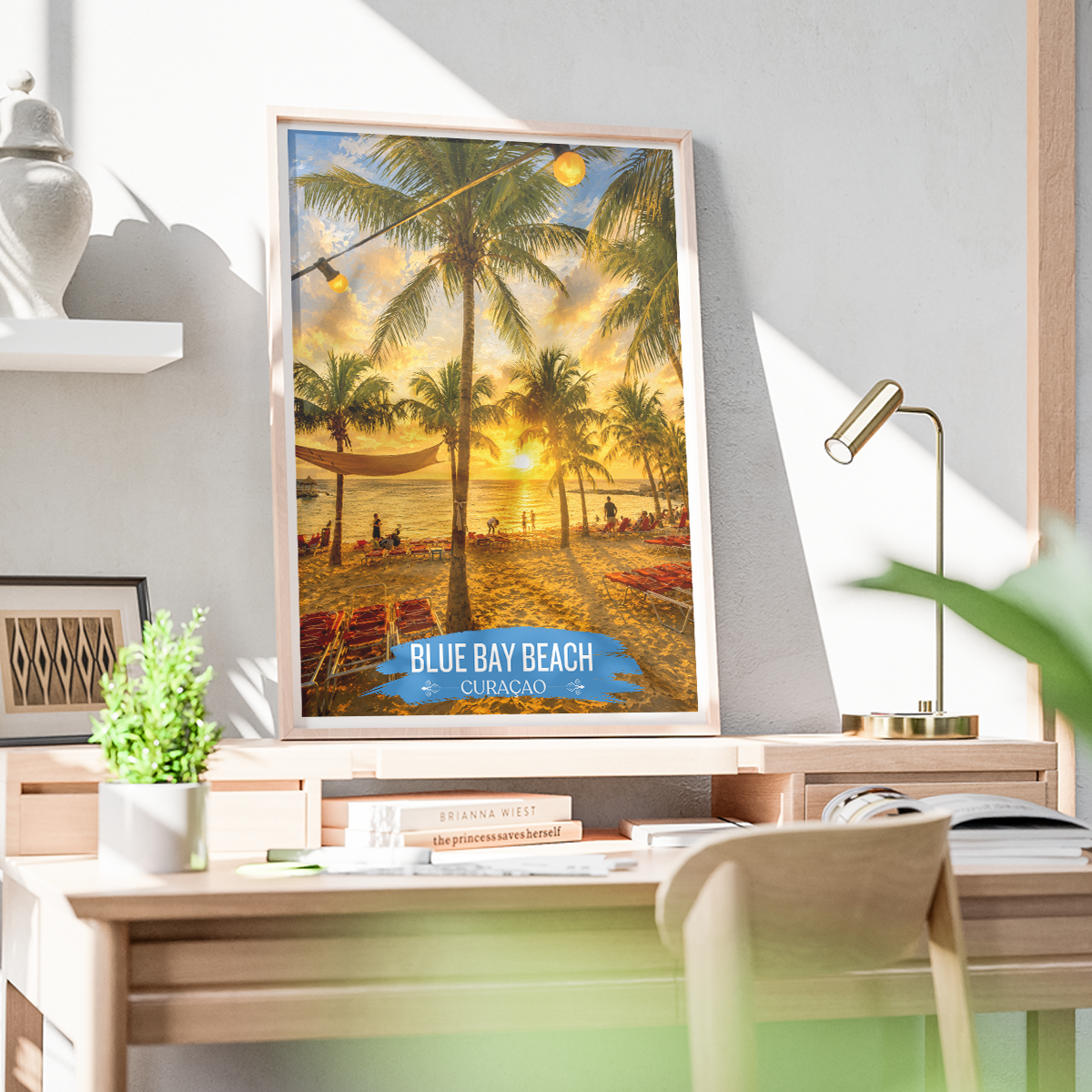 Blue Bay - Curaçao -  Travel Wall Art Deco Poster Print