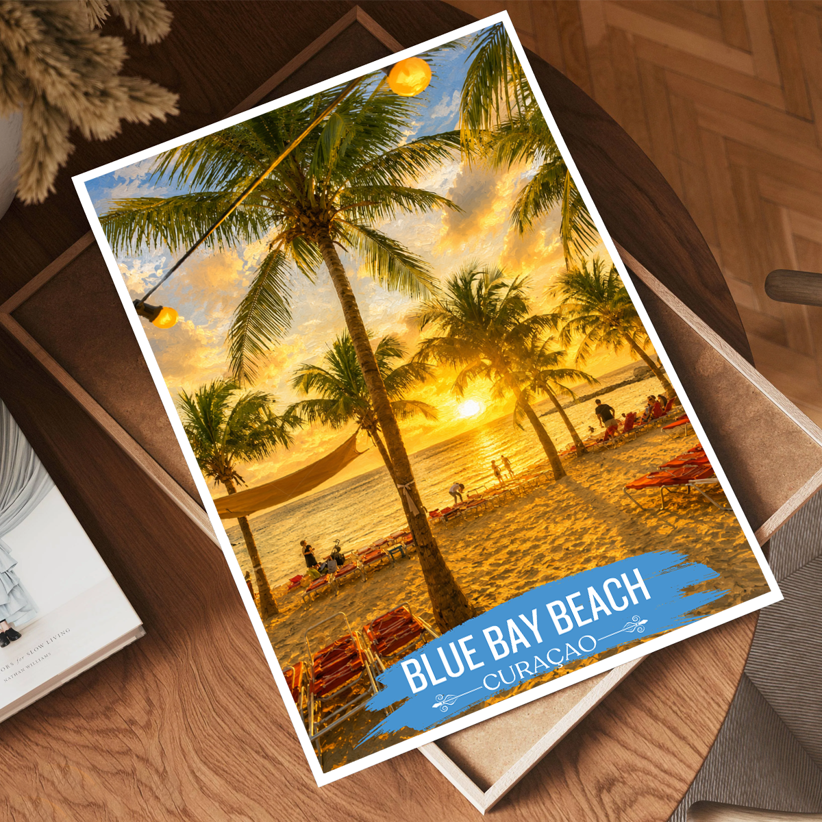 Blue Bay - Curaçao -  Travel Wall Art Deco Poster Print