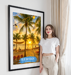 Blue Bay - Curaçao -  Travel Wall Art Deco Poster Print