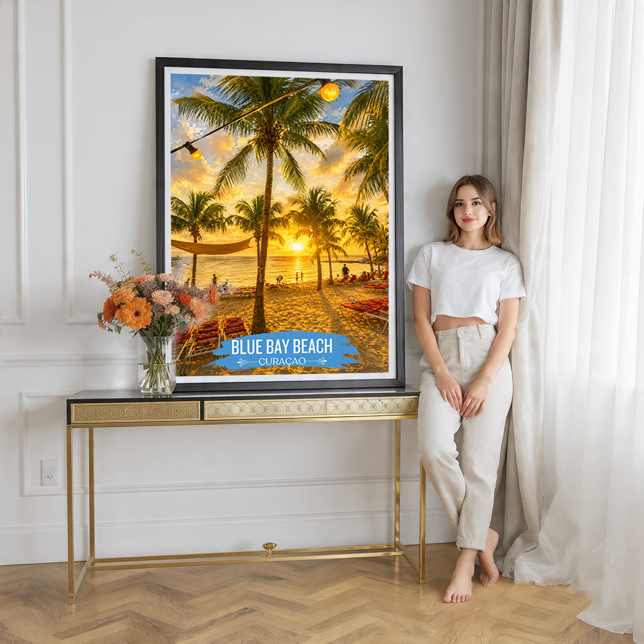 Blue Bay - Curaçao -  Travel Wall Art Deco Poster Print