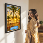 Blue Bay - Curaçao -  Travel Wall Art Deco Poster Print