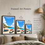 Cas Abao Beach - Curaçao -  Travel Wall Art Deco Poster Print
