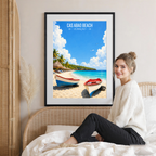 Cas Abao Beach - Curaçao -  Travel Wall Art Deco Poster Print