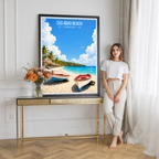 Cas Abao Beach - Curaçao -  Travel Wall Art Deco Poster Print