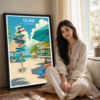 Cas Abao - Curaçao -  Travel Wall Art Deco Poster Print
