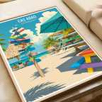 Cas Abao - Curaçao -  Travel Wall Art Deco Poster Print