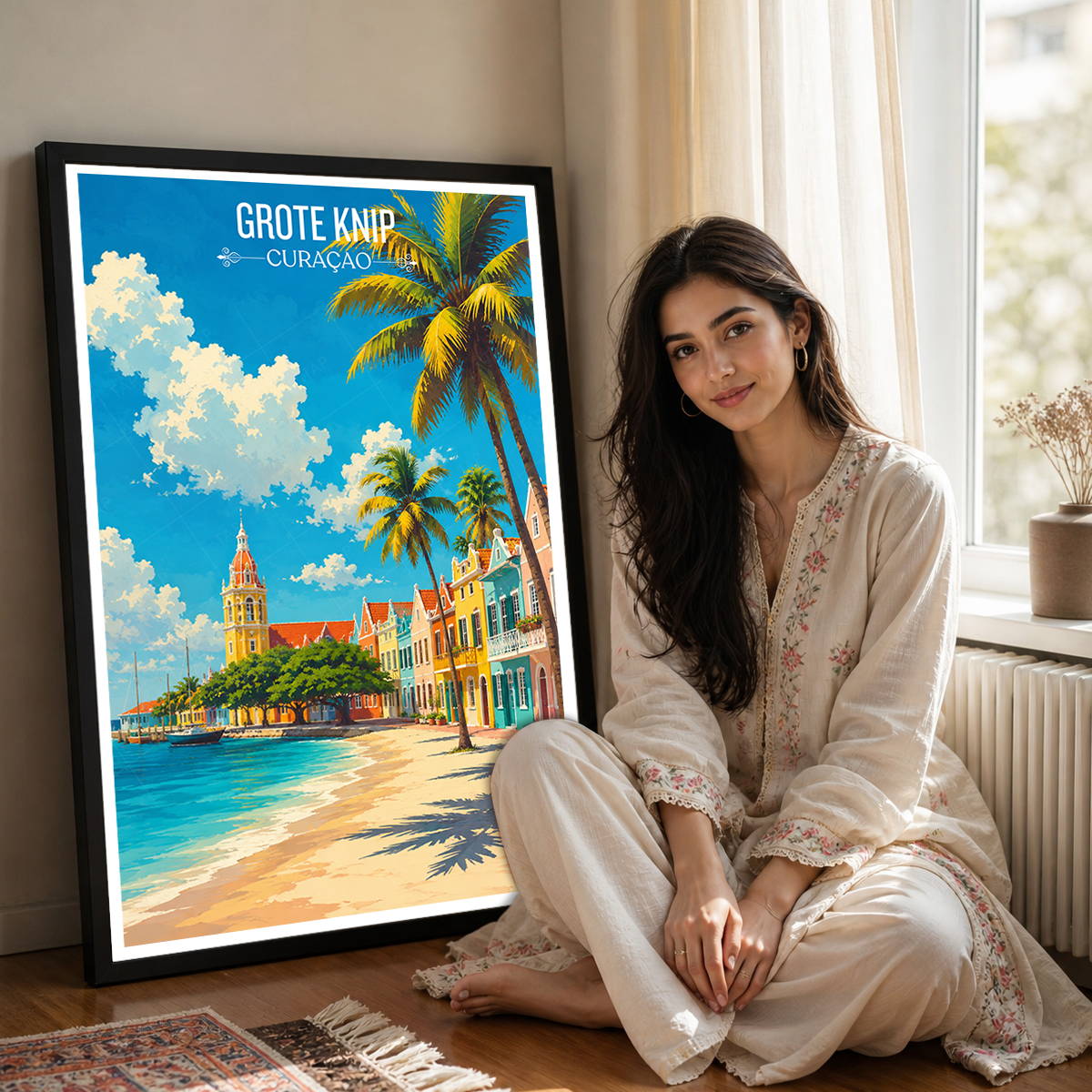 Grote Knip - Curaçao -  Travel Wall Art Deco Poster Print