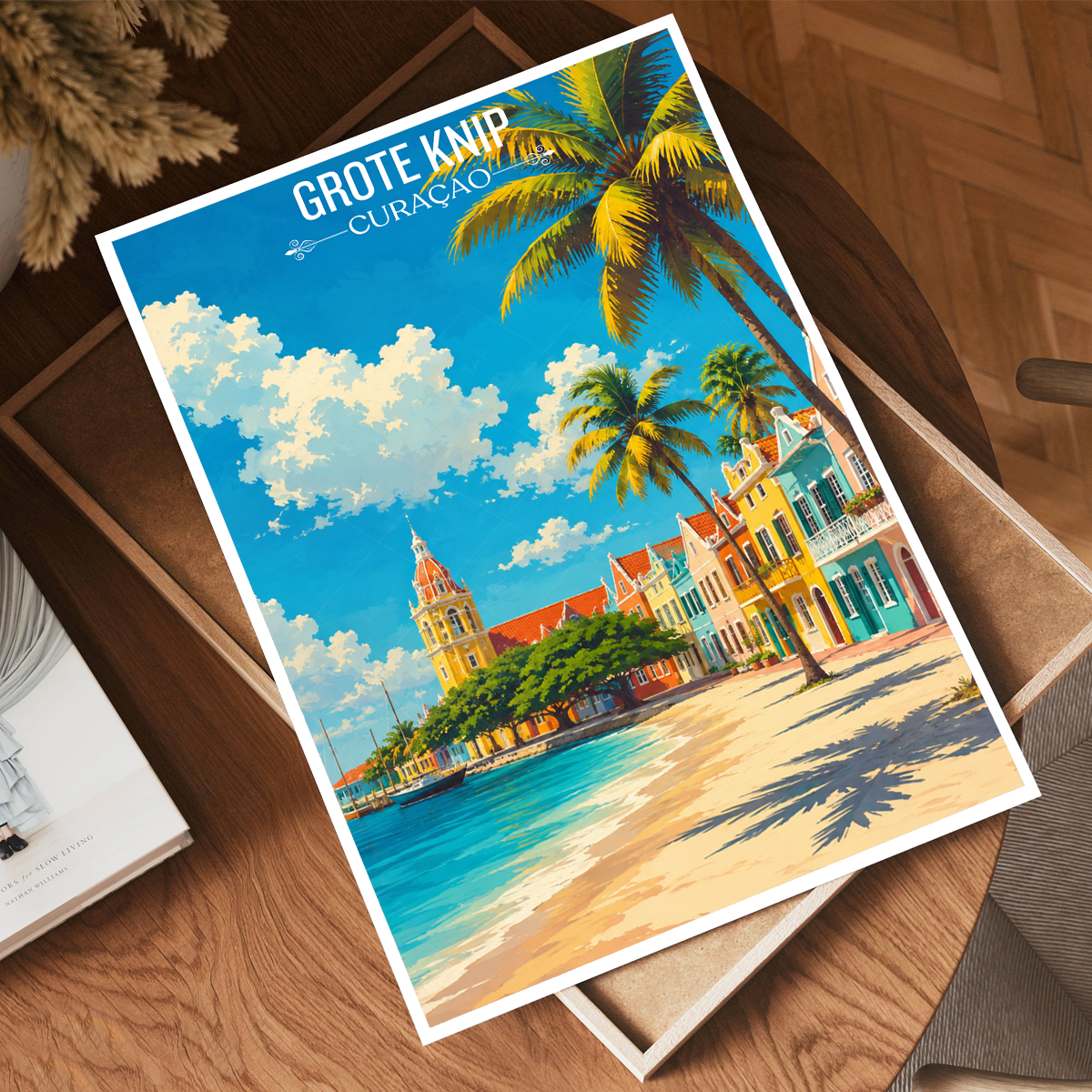 Grote Knip - Curaçao -  Travel Wall Art Deco Poster Print
