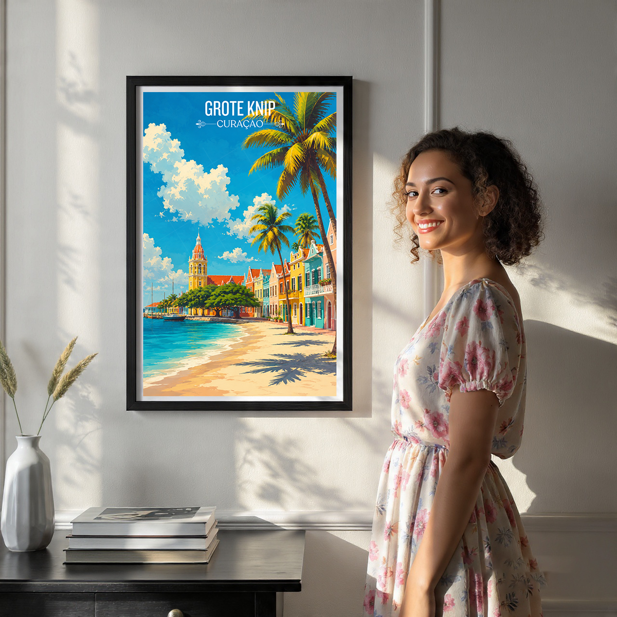 Grote Knip - Curaçao -  Travel Wall Art Deco Poster Print