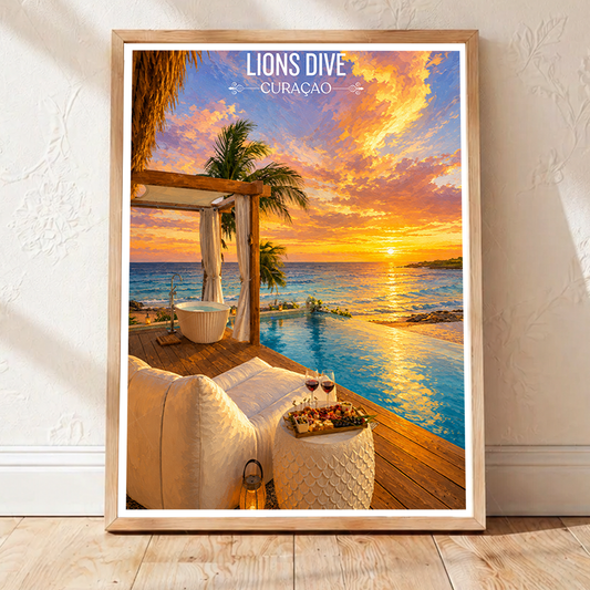 Lions Drive - Curaçao -  Travel Wall Art Deco Poster Print