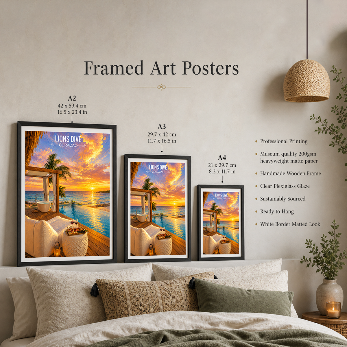 Lions Drive - Curaçao -  Travel Wall Art Deco Poster Print