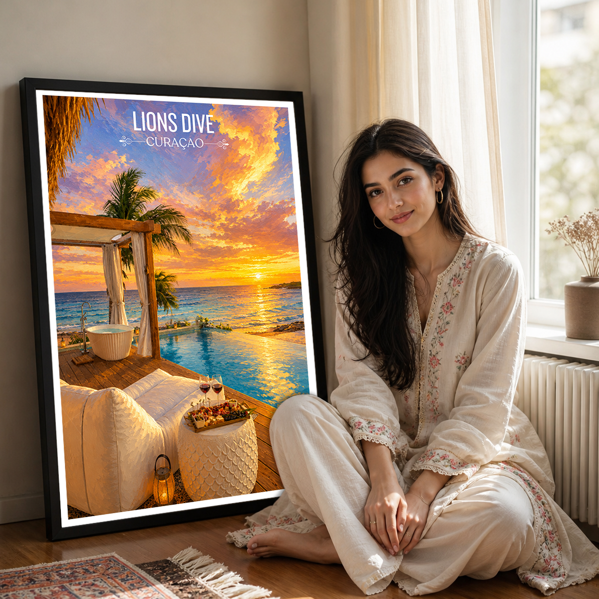 Lions Drive - Curaçao -  Travel Wall Art Deco Poster Print