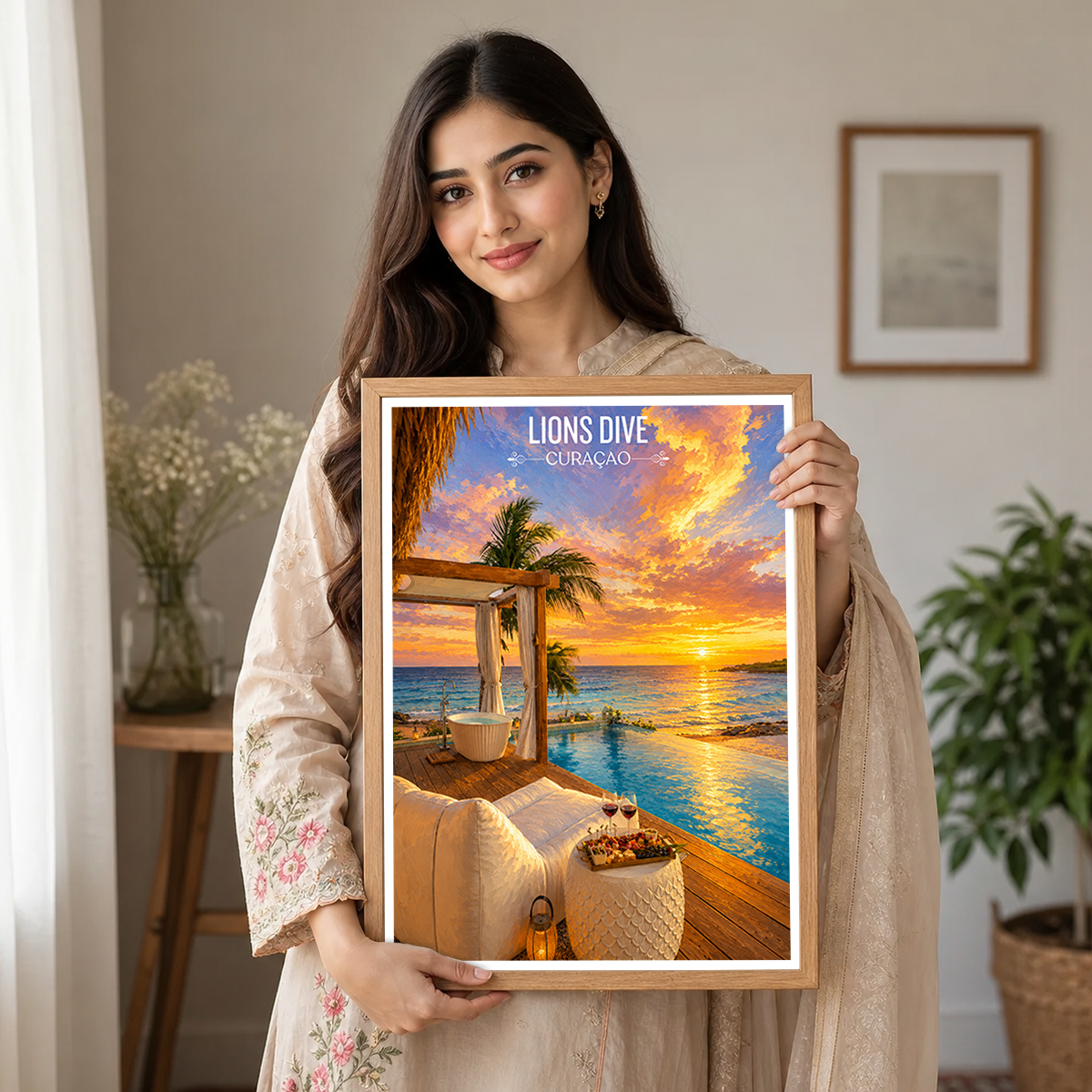 Lions Drive - Curaçao -  Travel Wall Art Deco Poster Print