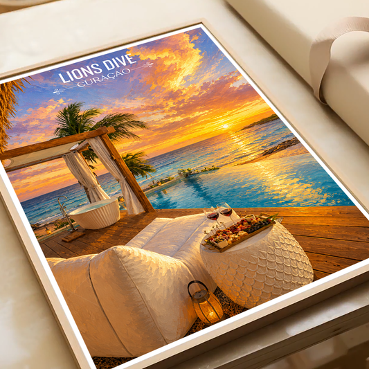 Lions Drive - Curaçao -  Travel Wall Art Deco Poster Print