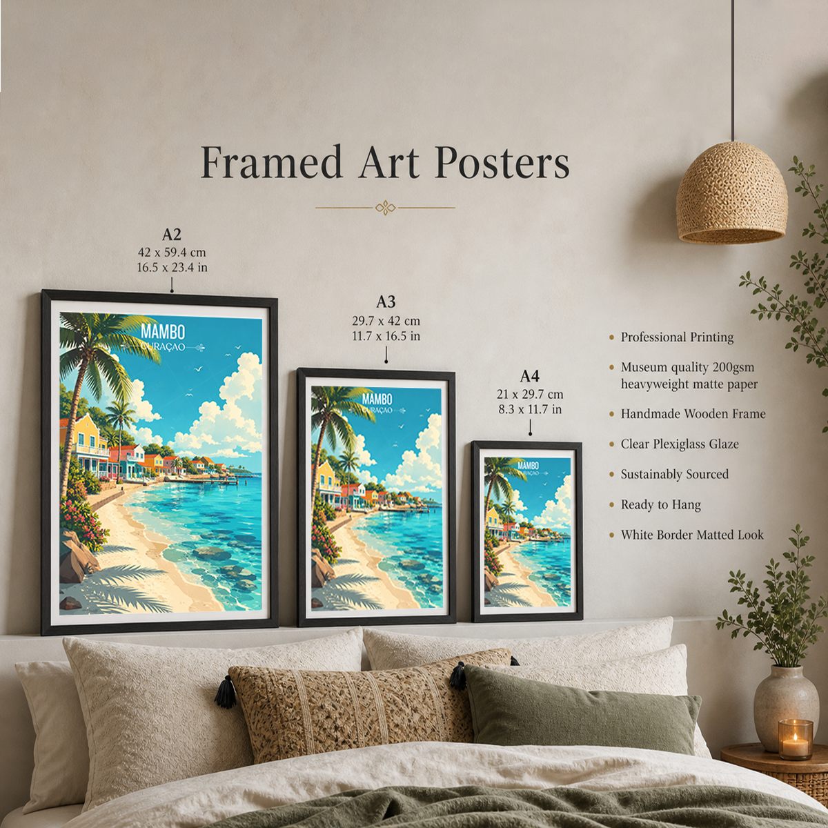 Mambo - Curaçao -  Travel Wall Art Deco Poster Print