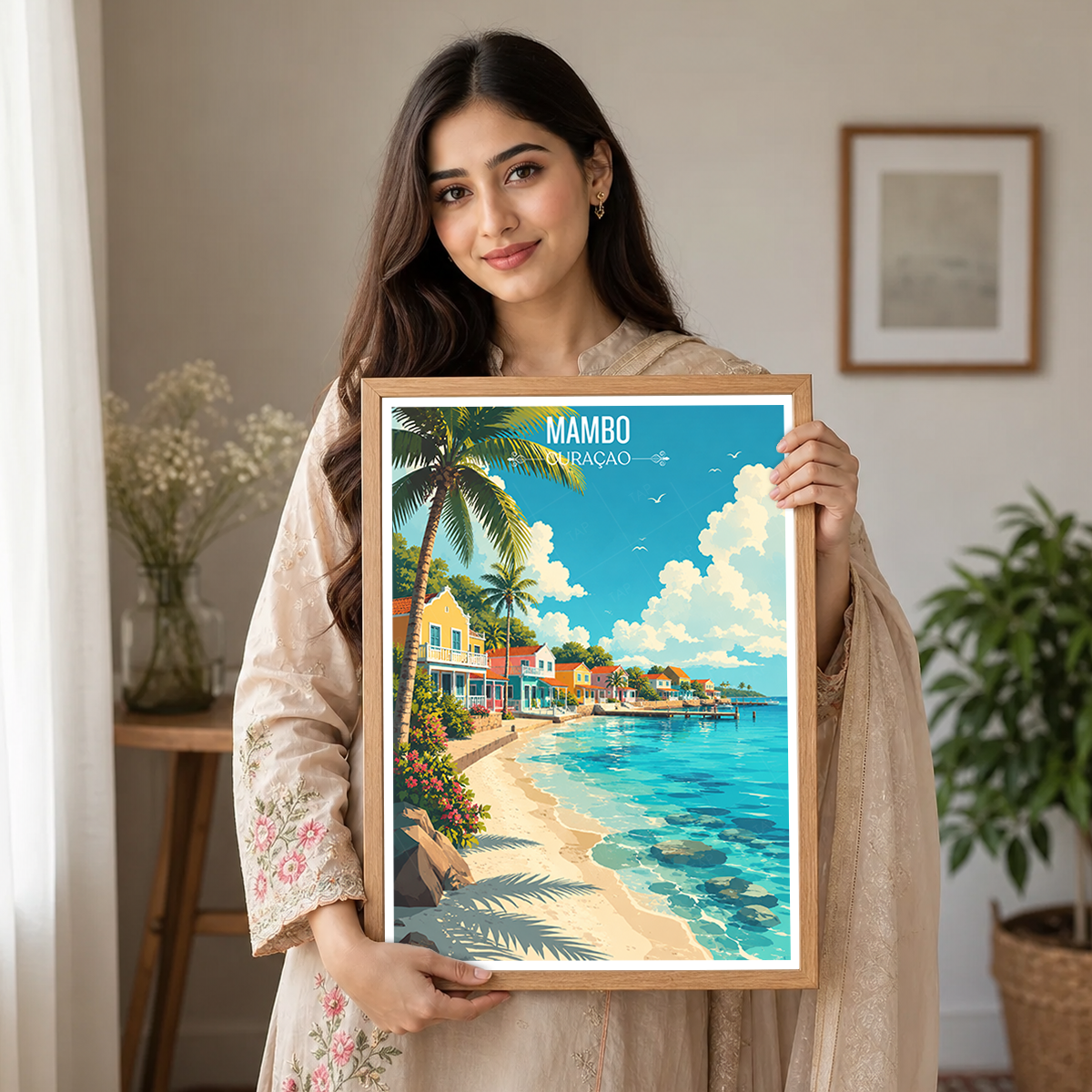 Mambo - Curaçao -  Travel Wall Art Deco Poster Print