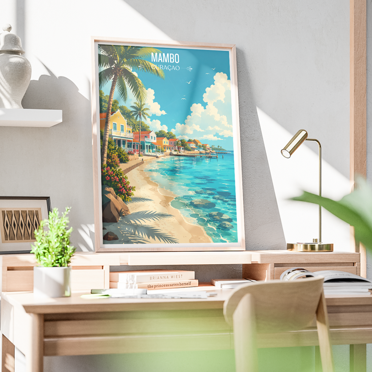 Mambo - Curaçao -  Travel Wall Art Deco Poster Print