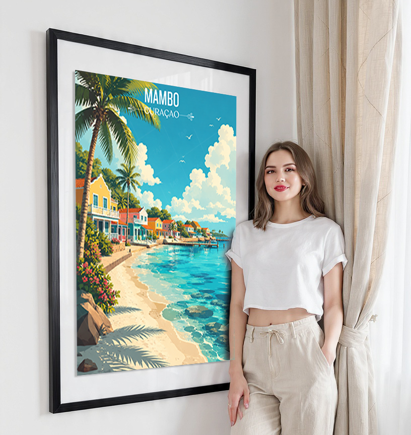 Mambo - Curaçao -  Travel Wall Art Deco Poster Print