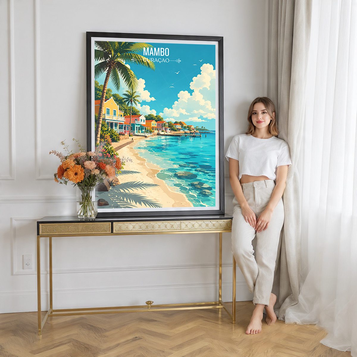 Mambo - Curaçao -  Travel Wall Art Deco Poster Print