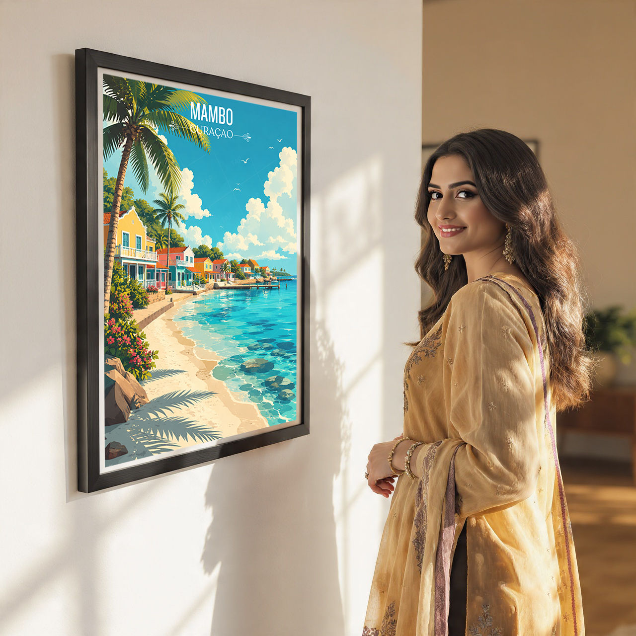 Mambo - Curaçao -  Travel Wall Art Deco Poster Print