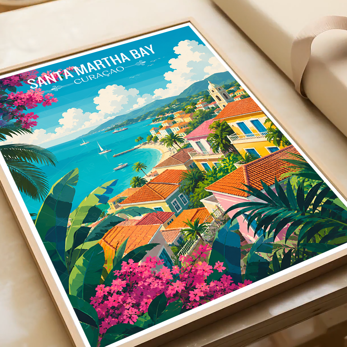 Santa Martha Bay - Curaçao -  Travel Wall Art Deco Poster Print