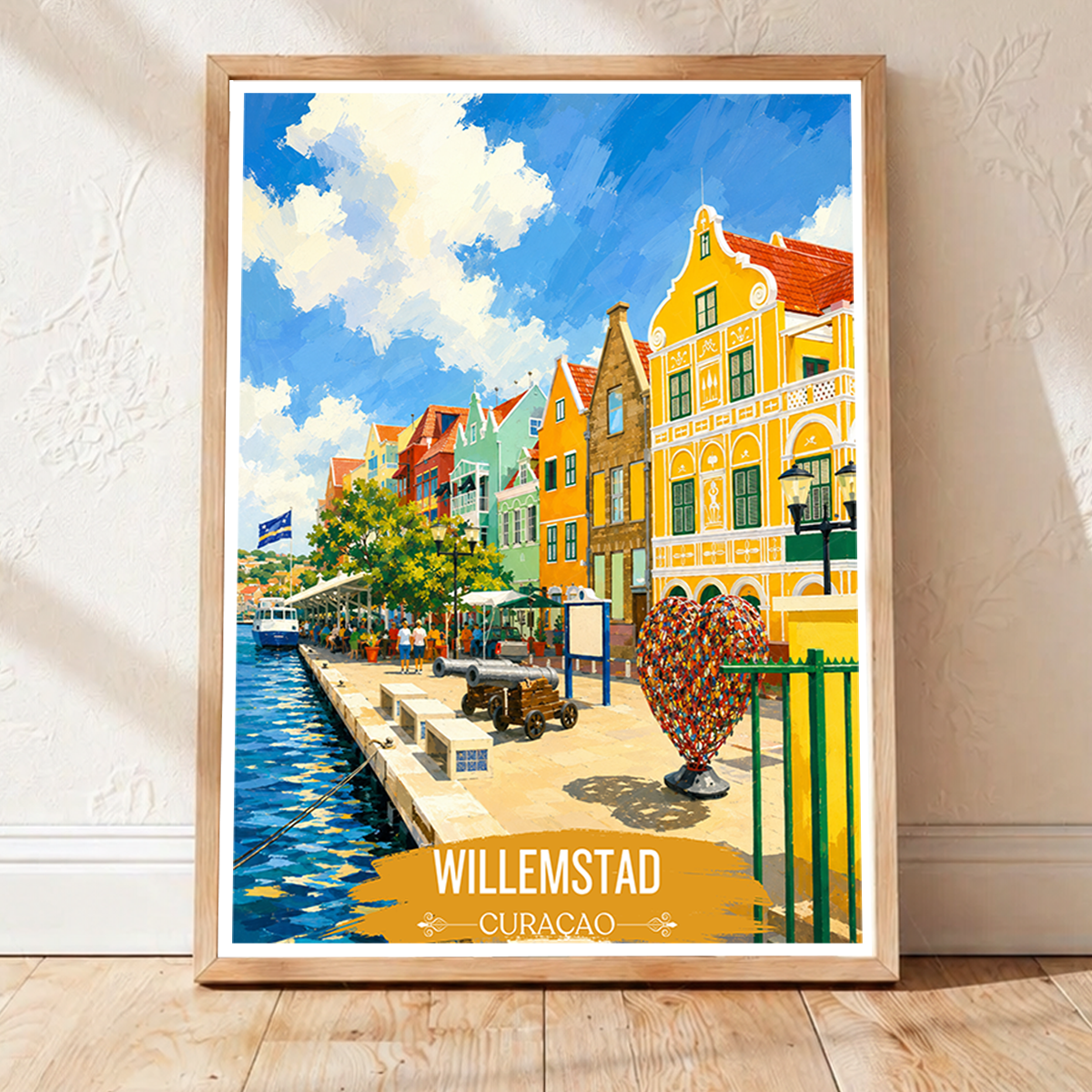 Willemstad - Curaçao -  Travel Wall Art Deco Poster Print