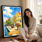 Willemstad - Curaçao -  Travel Wall Art Deco Poster Print