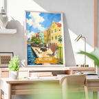 Willemstad - Curaçao -  Travel Wall Art Deco Poster Print