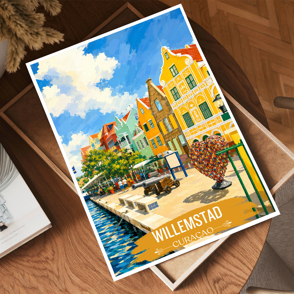Willemstad - Curaçao -  Travel Wall Art Deco Poster Print