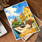 Willemstad - Curaçao -  Travel Wall Art Deco Poster Print