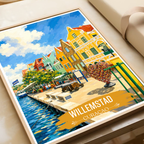 Willemstad - Curaçao -  Travel Wall Art Deco Poster Print