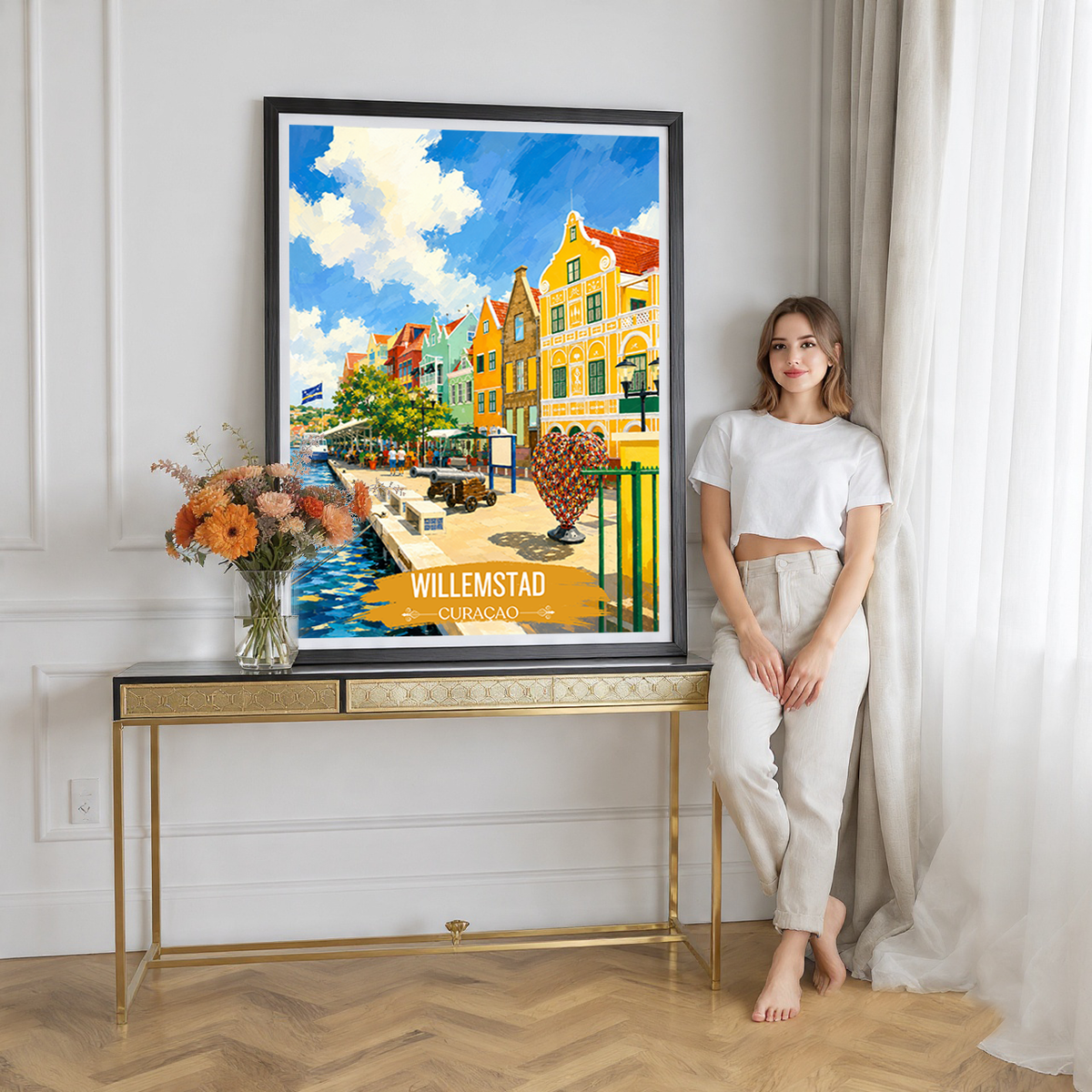 Willemstad - Curaçao -  Travel Wall Art Deco Poster Print
