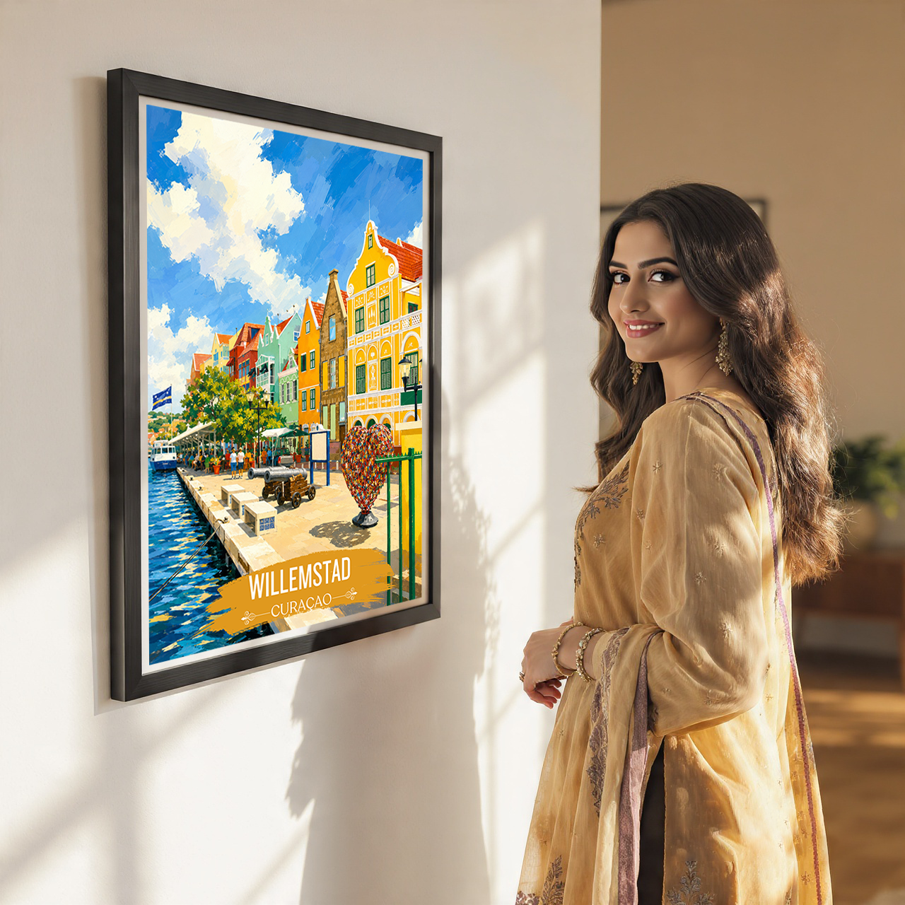 Willemstad - Curaçao -  Travel Wall Art Deco Poster Print