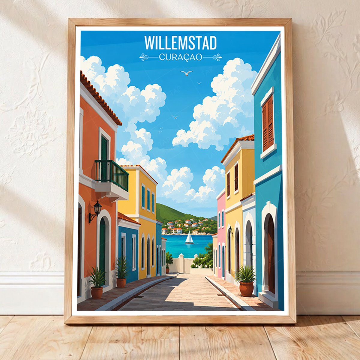 Willemstad - Curaçao -  Travel Wall Art Deco Poster Print