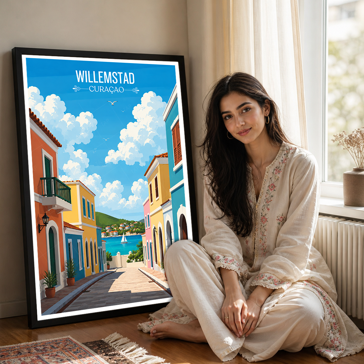 Willemstad - Curaçao -  Travel Wall Art Deco Poster Print