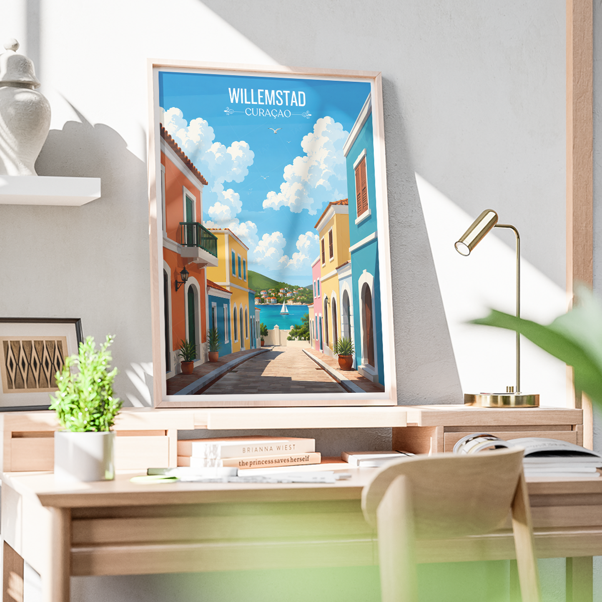 Willemstad - Curaçao -  Travel Wall Art Deco Poster Print
