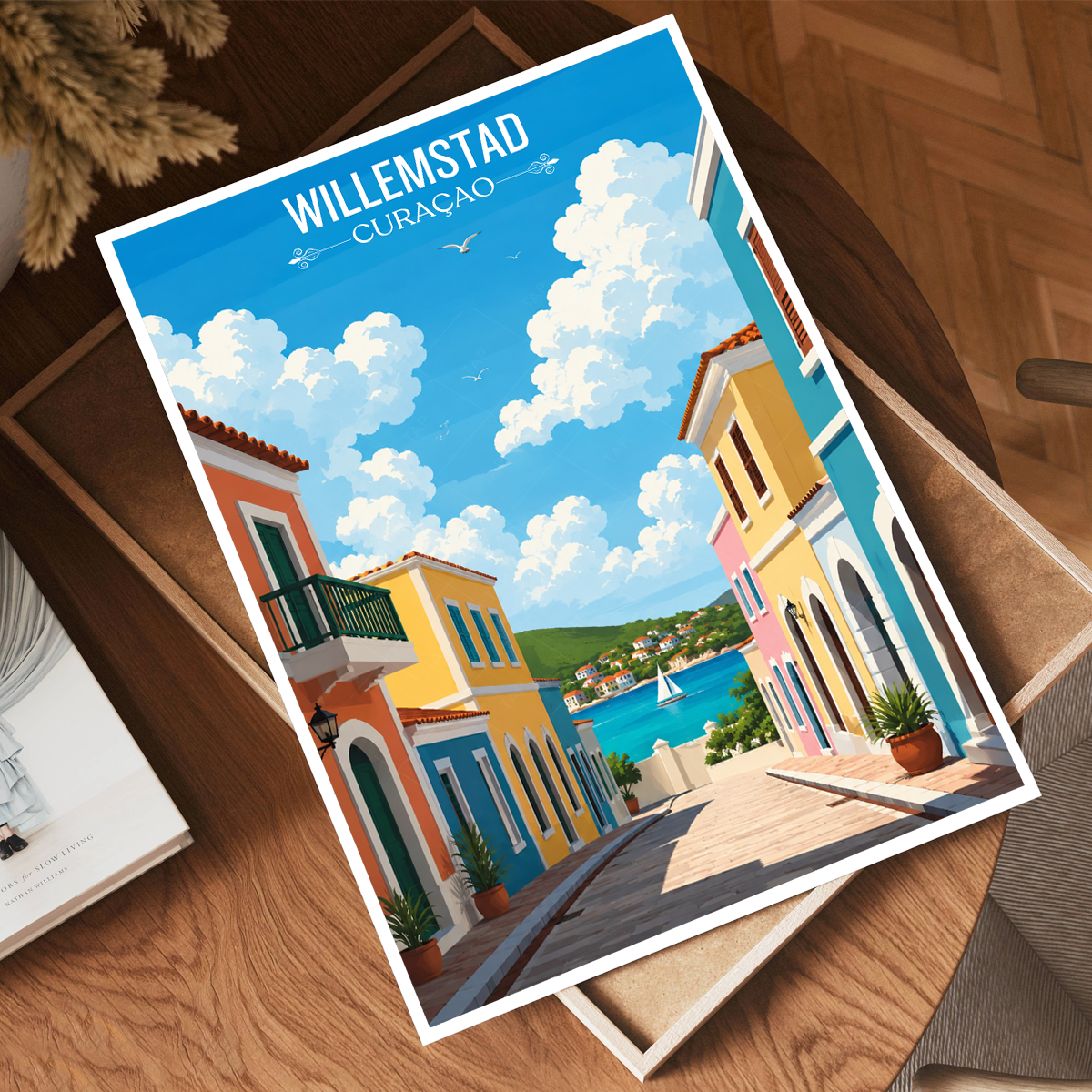 Willemstad - Curaçao -  Travel Wall Art Deco Poster Print