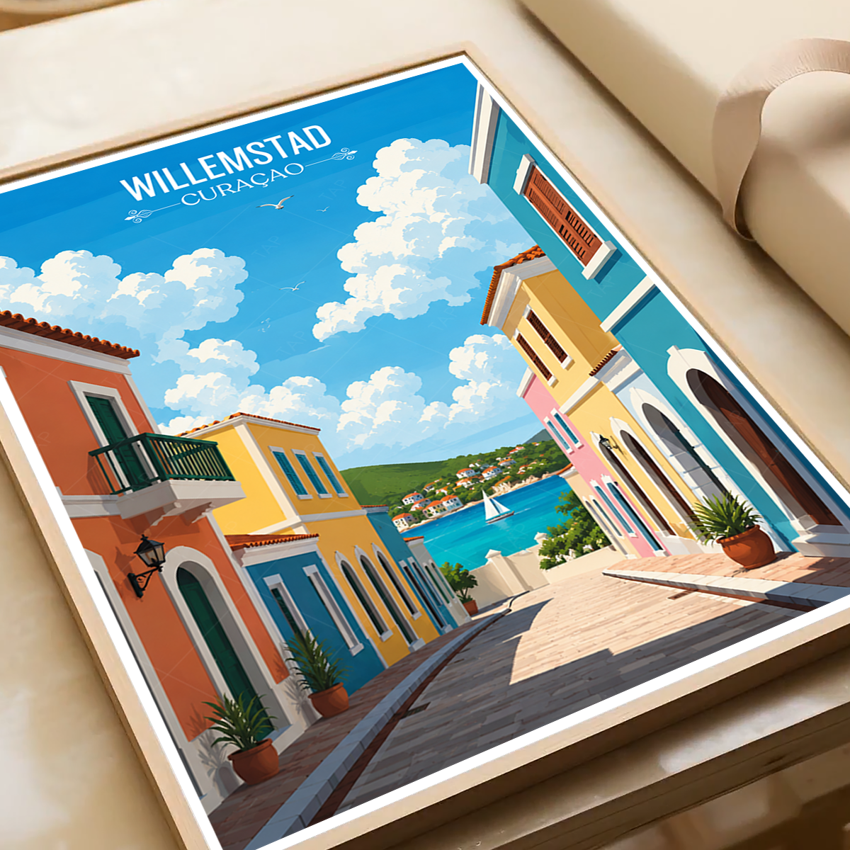 Willemstad - Curaçao -  Travel Wall Art Deco Poster Print