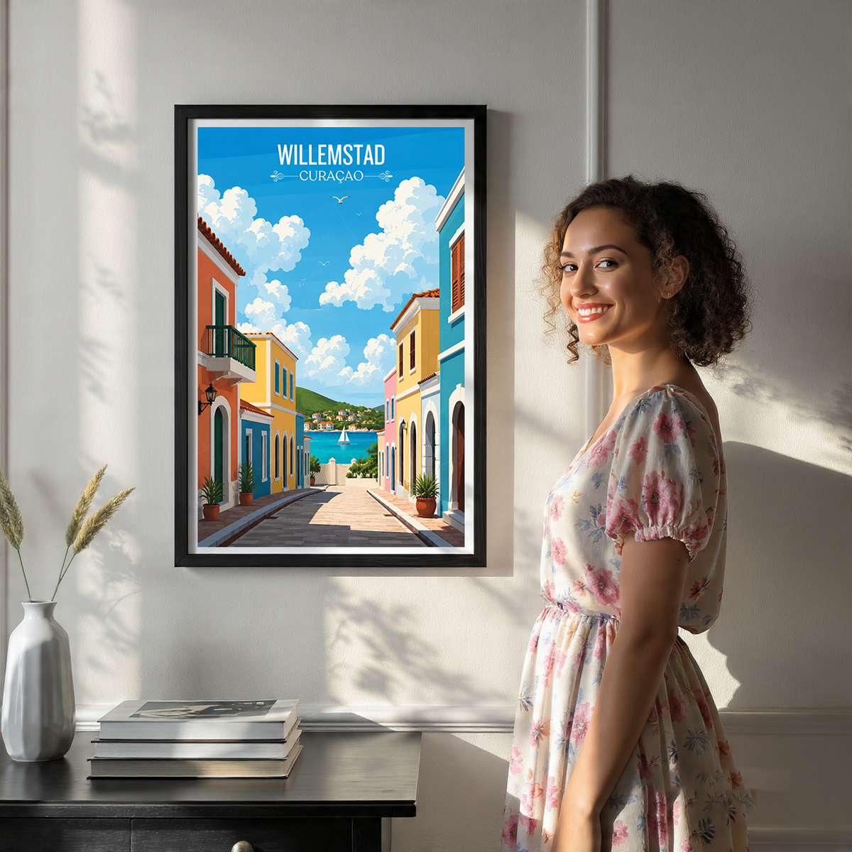 Willemstad - Curaçao -  Travel Wall Art Deco Poster Print