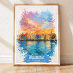 Willemstad - Curaçao -  Travel Wall Art Deco Poster Print