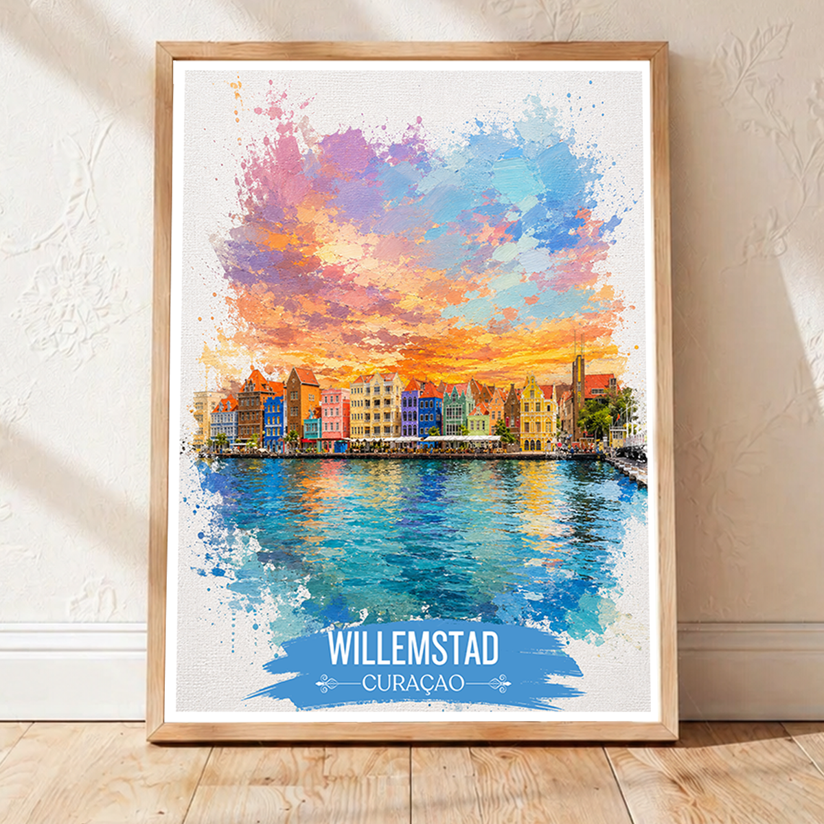Willemstad - Curaçao -  Travel Wall Art Deco Poster Print
