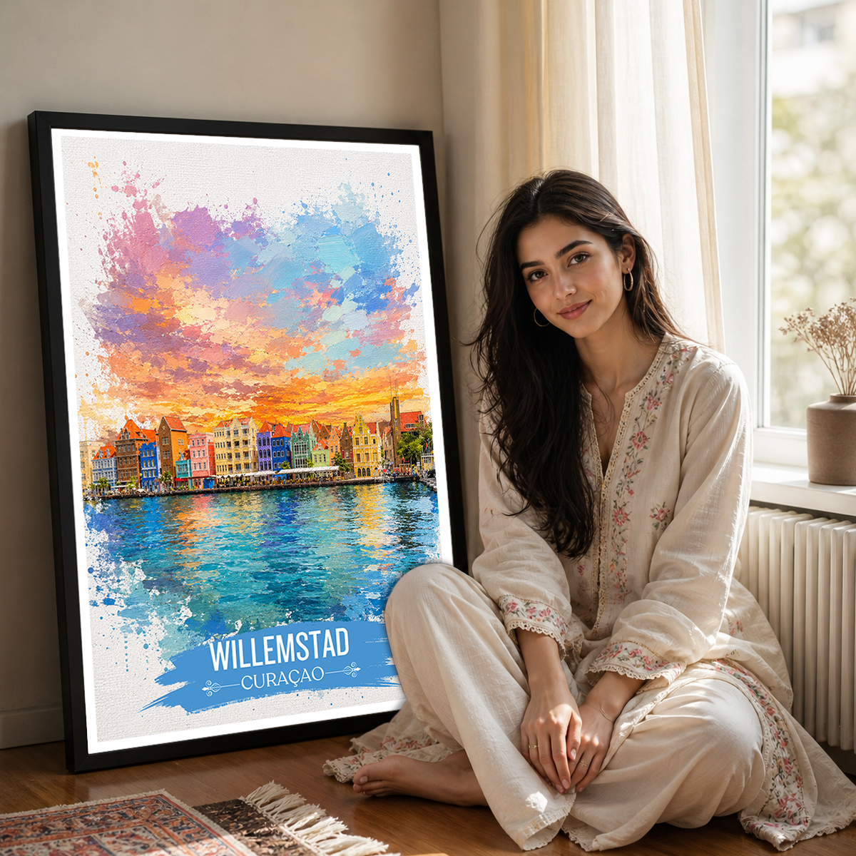 Willemstad - Curaçao -  Travel Wall Art Deco Poster Print