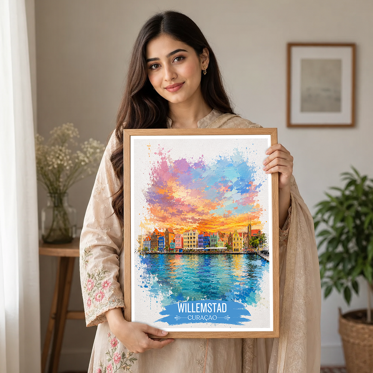 Willemstad - Curaçao -  Travel Wall Art Deco Poster Print