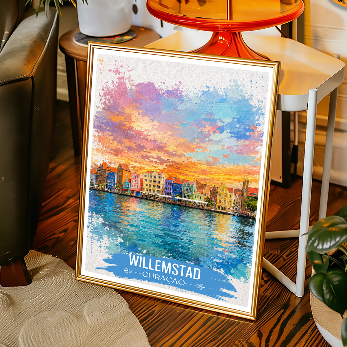 Willemstad - Curaçao -  Travel Wall Art Deco Poster Print